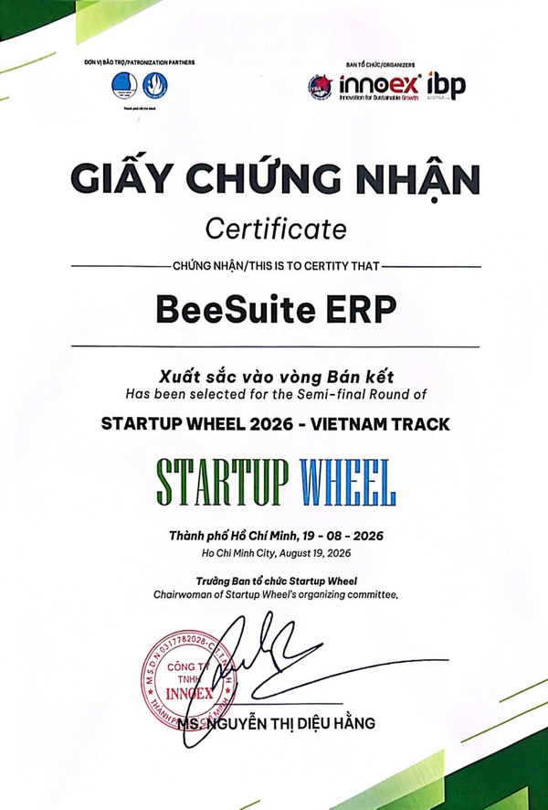 BeeSuite - Giải thưởng Startup Wheel 2026